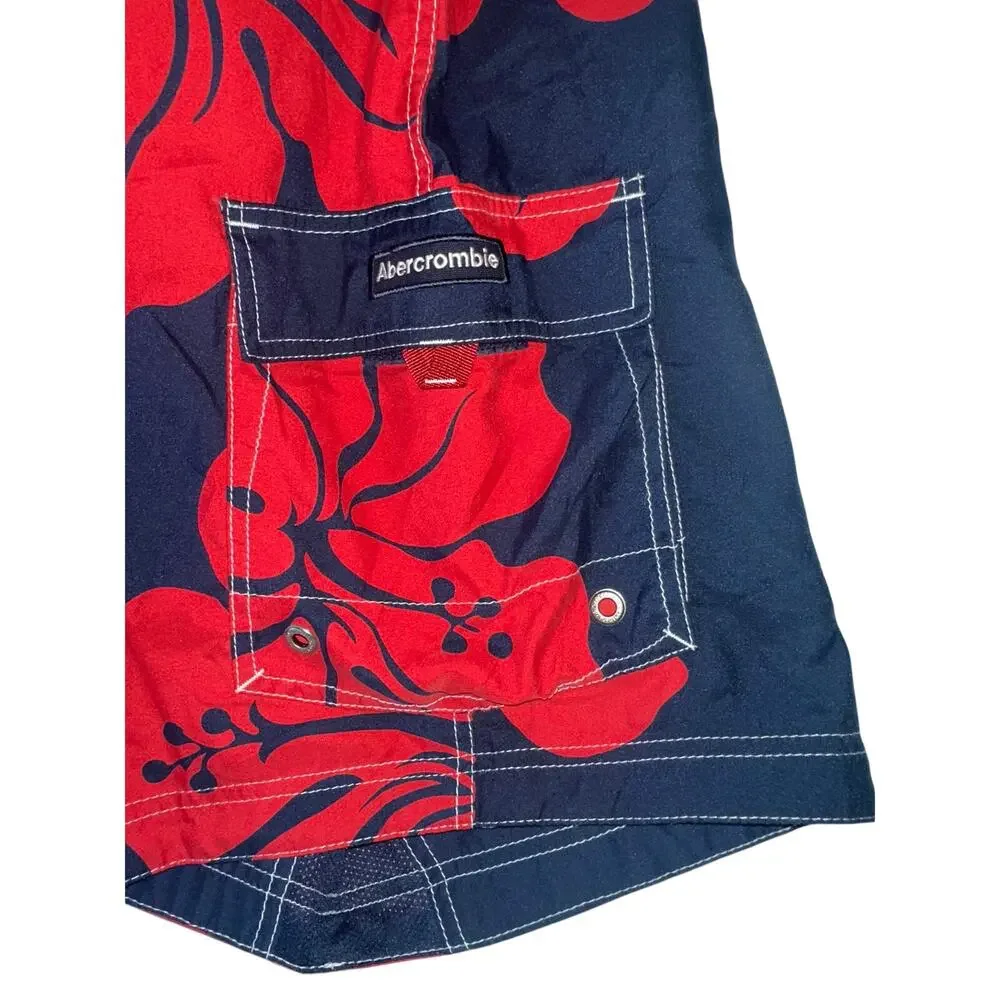 Vintage Y2K Abercrombie & Fitch Hawaiian Floral Board Shorts Men’s Size 40 Swim